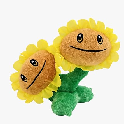 Plants vs Zombies - Juguetes de peluche de doble planta de girasol, muñecas  de figura suave, juguetes de plantas vs zombies, juguetes de felpa PVZ 1 2 ( girasol doble) : : Juguetes