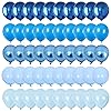 Blue Balloon Set, 60 Packs 12 Inches Metallic Chrome Blue Balloons Pearl Blue Balloons Macaron Baby Blue Balloons Light Blue Balloons for Bridal Shower, Wedding, Baby Shower, Birthday Party,