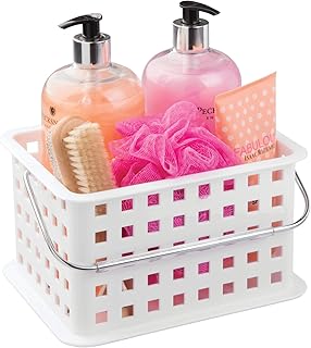 iDesign Spa Plastic Storage Organizer Basket with Handle for Bathroom, Health, Cosmetics, Hair Supplies and Beauty Product...