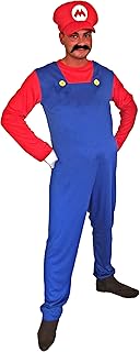 New Adult Men Super Mario Luigi Bros Plumber Brothers Fancy Dress Outfit Costume