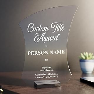 EGD Personalized Acrylic Trophy Award for Activities I Custom Trophy Plaque I Customizable Awards and Trophies I Customize...