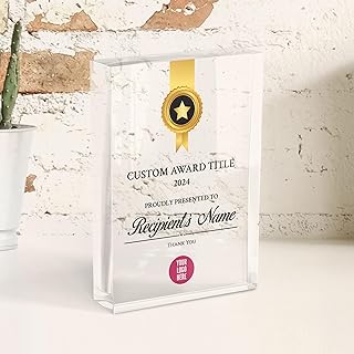 Acrylic Achievement Award Plaque | Custom Corporate Award | Recognition Trophy | Thank You Gift | UV Printed Award