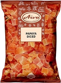 Aiva Natural Dried Papaya Dices, Low Sugar, 2 lb