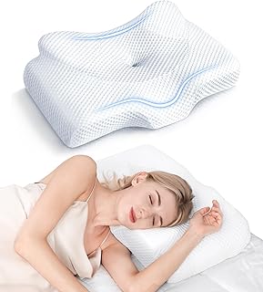 Osteo Cervical Pillow for Neck Pain Relief, Hollow Design Odorless Memory Foam Pillows with Cooling Case, Adjustable Ortho...