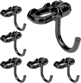 lukar 6PCS L Track Hooks L Track Accessories Black L Track Double Stud Tie Down Fitting with Hook, Used for Enclosed Trail...