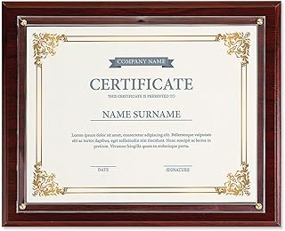 Fine Stationery Dark Cherry Award Plaque - Slide-In 8.5x11 Certificate or Diploma, Wall Frame