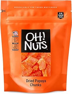 Dried Papaya Chunks | 2 lb - Dried Fruit Chunks | Less Sugar Added | Dehydrated Fruit Bites | Packed in New York Zip-Seal ...