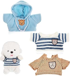 3 PCS Bear Clothes, Build A Bear Clothes, Small Plush Bear Doll Costume, Hooded Cute Stuffed Clothes, Clothes DIY Bear Toy...