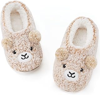 Cozylook Cute Animal House Slippers - Fuzzy Warm Bedroom Slipper Socks Non-Slip Grippers with Funny Face Designs, Fun Chri...