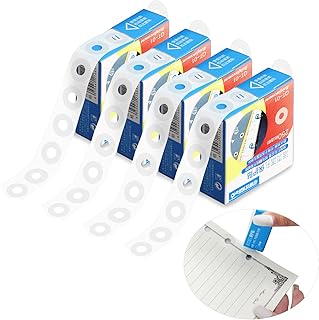 Hole Punch Reinforcement Stickers, Kaluofan 1000 Pack of 1/4 Inch Sheet & Hole Reinforcements Stickers, Transparent and Se...