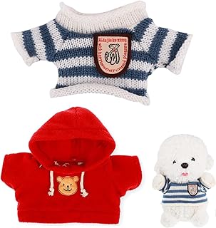 2 PCS Build a Bear Clothes, Bear Clothes, Small Plush Bear Doll Costume, Hoodie and Sweater Cute Clothes, Plush Doll Outfi...