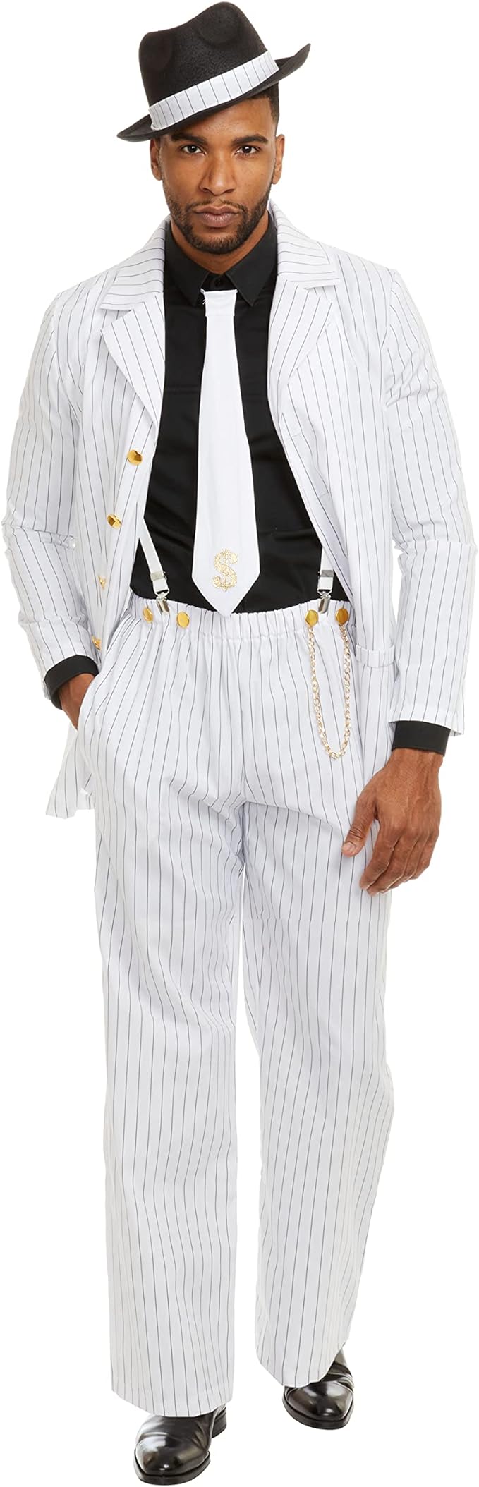 1940s Men’s Costumes: Sailor, Zoot Suits, Gangsters, WW2 Dreamgirl Mens Zoot Suit Riot Costume  AT vintagedancer.com