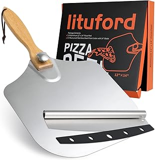 Lituford Master the Art of Pizza Making with Our Complete Pizza Oven Set and Accessories - Includes 12" x 14” Pizza Peel a...