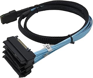 YIWENTEC Mini SAS 36 pin SFF-8087 à (4) connecteurs SFF-8482 avec Alimentation SATA 1 m