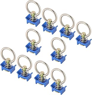 weyleity L Track Single Stud Fitting with Round Ring | 10 Pack Aluminum Keeper Cargo Control for Airline Track Logistic In...