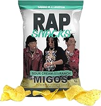 Rap Snacks Migos Sour Cream with a Dab of Ranch Potato Chips 2.5 Oz Bags - Pack of 12