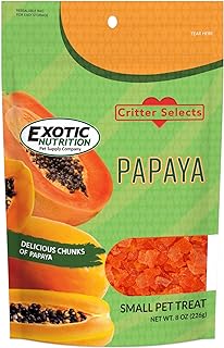 Papaya Treat 1/2 LB - Healthy Natural Dried Fruit Treat - Rabbit, Guinea Pig, Hamster, Gerbil, Rat, Parrot, Sugar Glider, ...