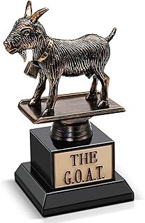 Flexzion The Goat Trophy Award - Greatest of All Time Funny Trophy for Adults, Engraved Plate with Statue, Unique Recognit...