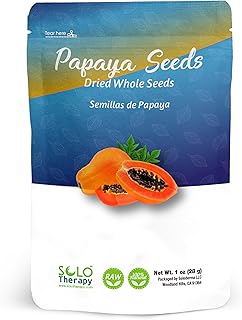 Papaya Seeds, Dried Whole Seeds, 1 oz (28 g), Raw, Natural (1 ounce (28 grams))