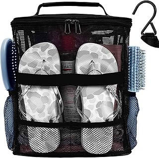 Dorm Room Essentials for College Students Girls Boys Guys, Large Capacity Mesh Shower Caddy Portable with Hanging Hook, Qu...