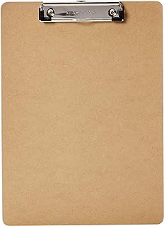 Amazon Basics Hardboard Office Clipboard, 6-Pack, Brown