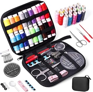 JUNING Sewing Kit with Case Portable Sewing Supplies for Home Traveler, Adults, Beginner, Emergency, Kids Contains Thread,...