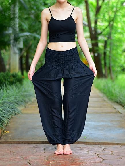 Love My Fashions Harem Pants for Women UK Plain  Printed  Full Length  Ankle Cuff Stretchy and Comfortable Alibaba Hippie Trouser for Yoga and  Beach Festivals  Amazoncouk Fashion