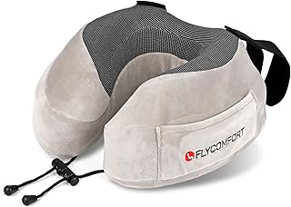 In Flight Neck Pillow Adult Support for Comfort Plane Sleep - Premium Memory Foam 360 Degree Wrap Around Neck Pillow for A...