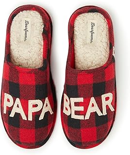 Dearfoams Men's Christmas Gifts for Dad Father Grandpa Matching Family Pajama Papa Bear Slipper