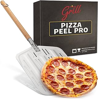 Hans Grill Pizza Peel PRO | Made for XL Pizza 12 inch + | Professional Restaurant Grade Perforated Metal Non-Stick Paddle ...