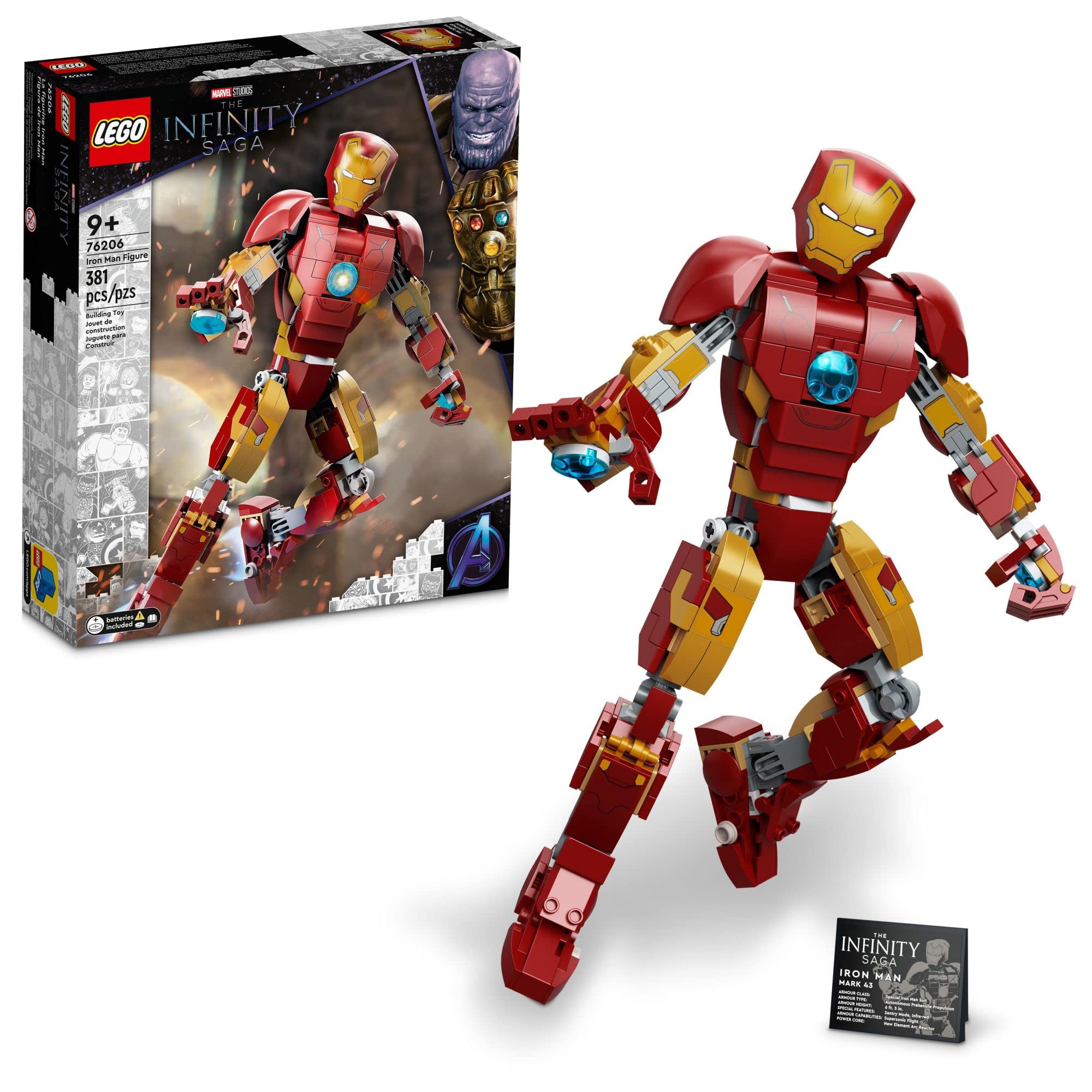 LEGO Marvel Iron Man Figure 76206 Collectible Buildable Toy, Kids ...