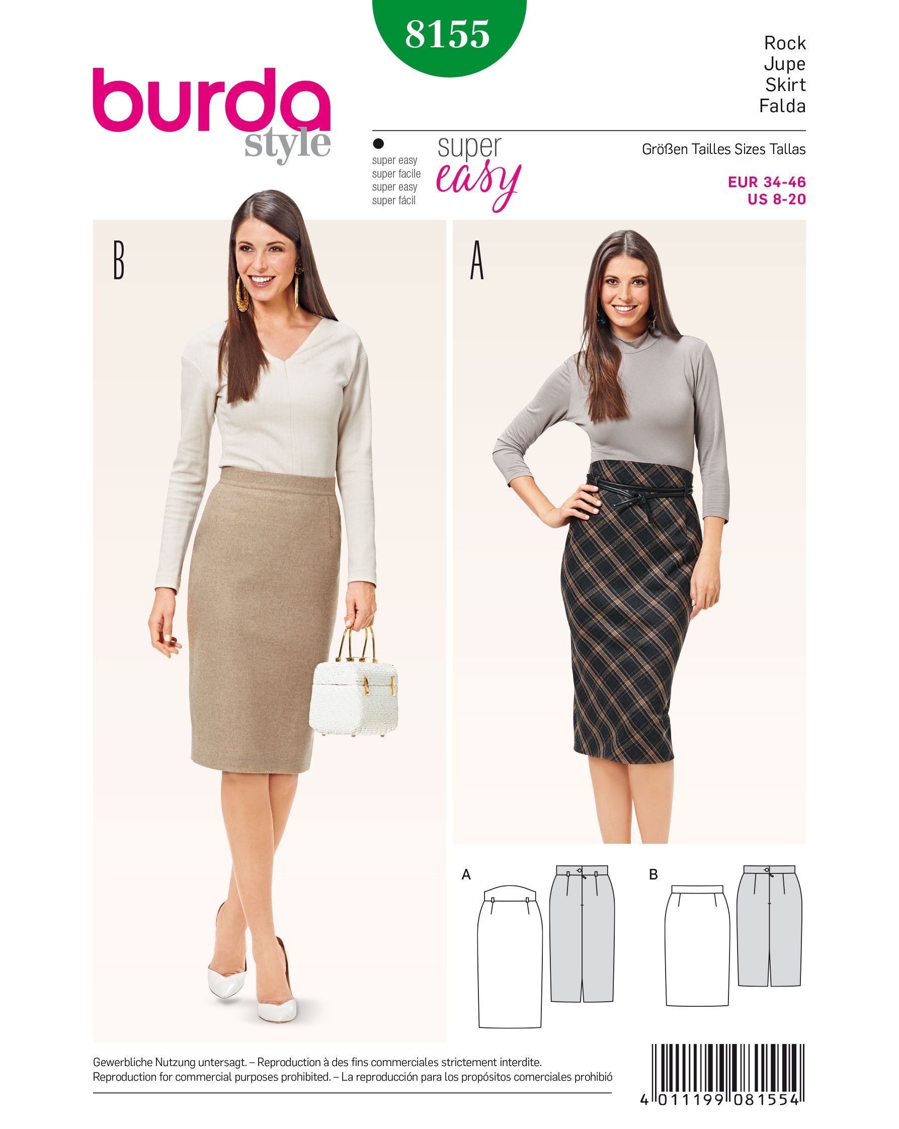 Pencil skirt sewing pattern