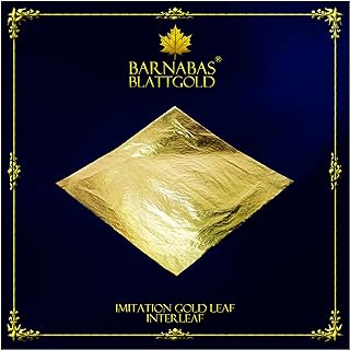 Barnabas Blattgold: Imitation Gold Leaf Loose Sheets [100 Sheets, 5.5 inch] - aka Gold Leaf Sheets for Painting, Gold Foil...