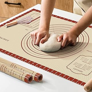 26x16 Inch Extra Thick Silicone Baking Mat with Measurements, Non-slip and Reusable - For Cookies, Bread, Pastry