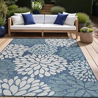 Beverly Rug Outdoor Rug 10x14 Modern Exotic Tropical Leaf Area Rugs for Indoor and Outdoor Patio Deck Porch Garden Water R...