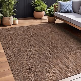 Beverly Rug Indoor Outdoor Rug 10x14, Washable Outside Carpet for Patio, Deck, Porch, Solid Modern Area Rug, Water Resista...