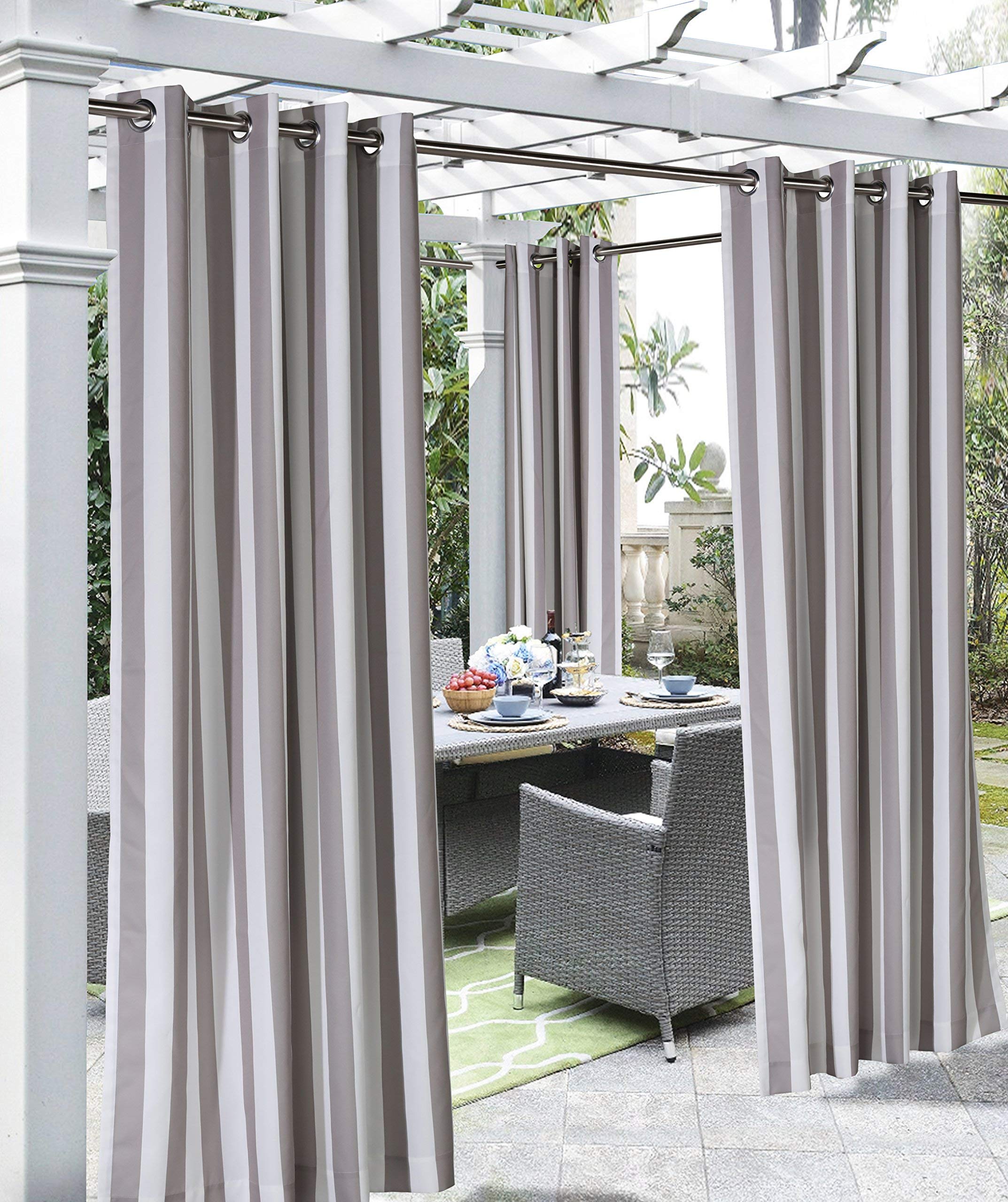 Gazebo striped outdoor curtains