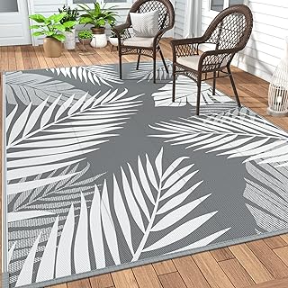 GENIMO Outdoor Rug 10' x 14' Waterproof for Patios Clearance, Reversible Outdoor Plastic Straw Camping Rug Carpet, Large A...