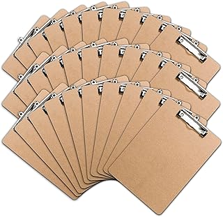 Office Solutions Direct Clipboards with Low Profile Clip (Set of 30) - Wood Clipboards Bulk 30 Pack, Heavy Duty Clipboard,...