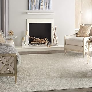 Nourison Essentials Indoor/Outdoor Ivory Beige 10' x 14' Area Rug, Easy Cleaning, Non Shedding, Bed Room, Living Room, Din...