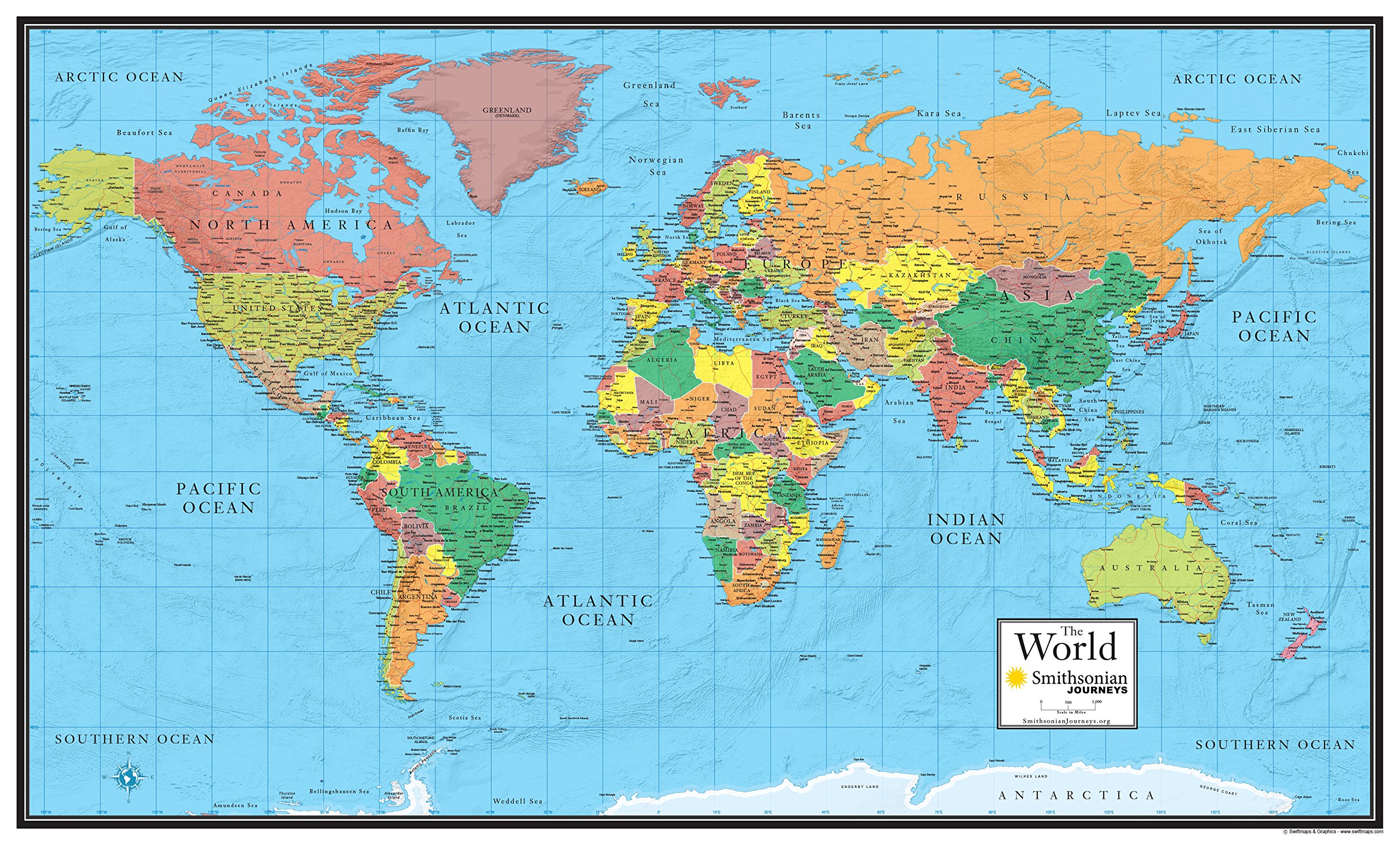 World Map Scale In Miles