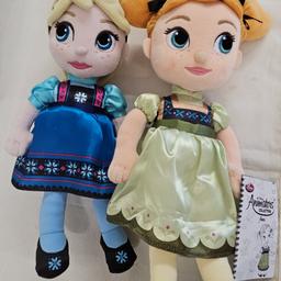 Anna and Elsa plushes in good clean condition.