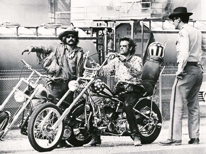 Hopper and Fonda on the set of Easy Rider