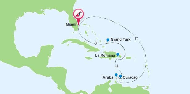 Carnival Caribbean Cruise Map