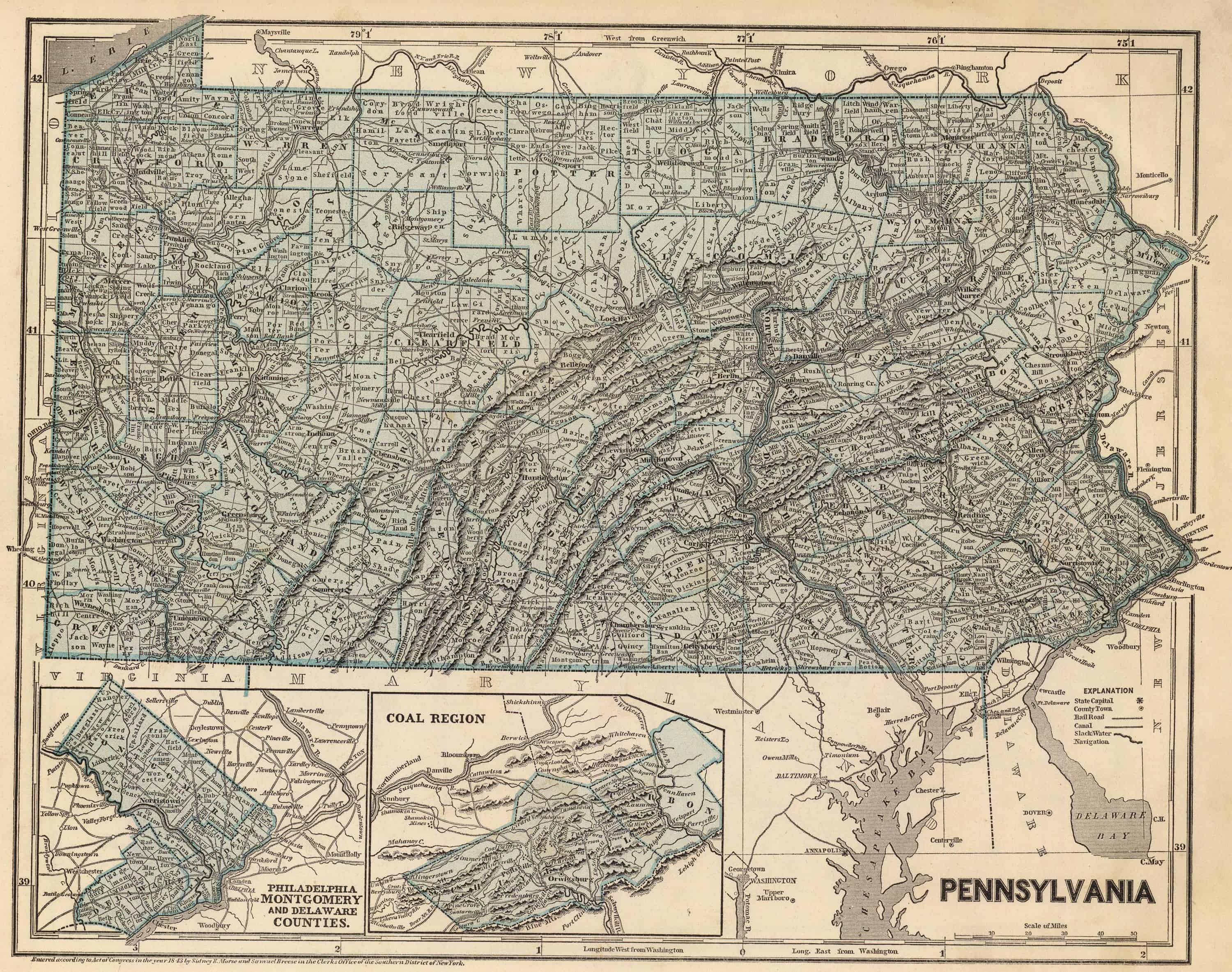 Pennsylvania Counties Historical Maps