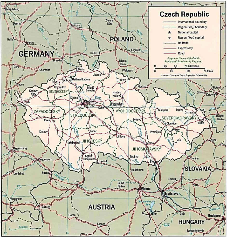 Map of Czech Republic