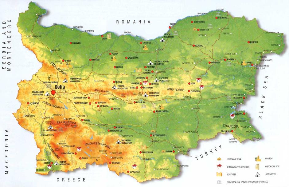 Map of Bulgaria