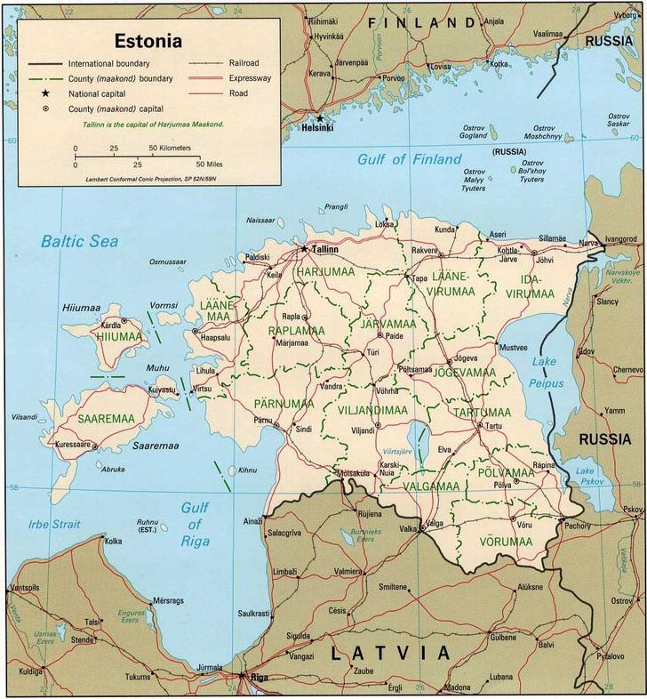 Map of Estonia