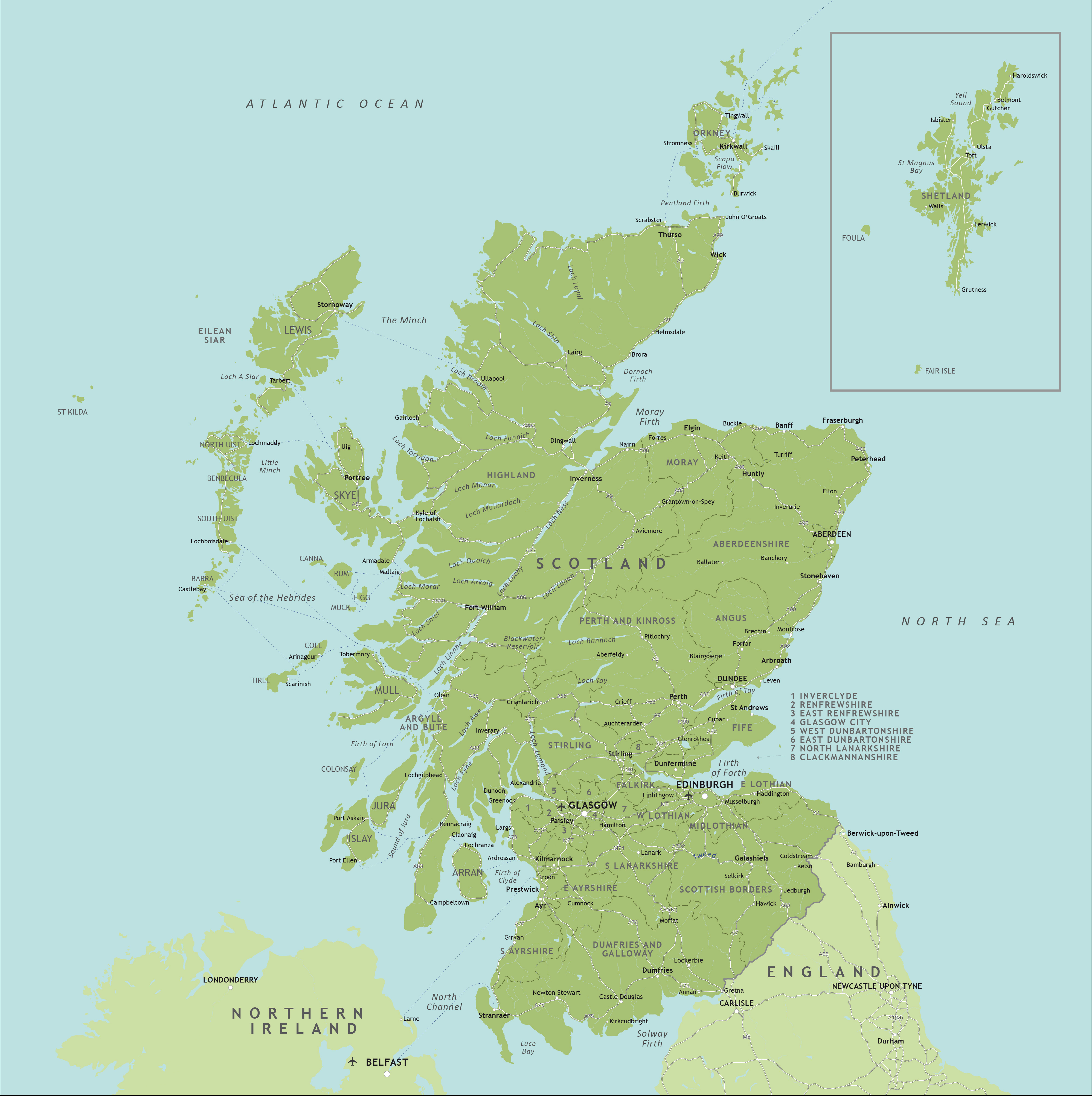 Large Detailed Map Of Scotland