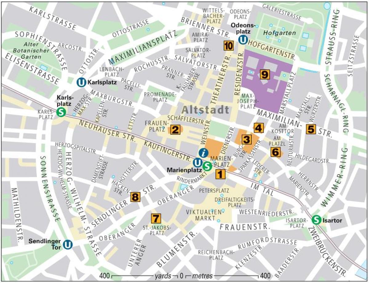 Map of munich old town